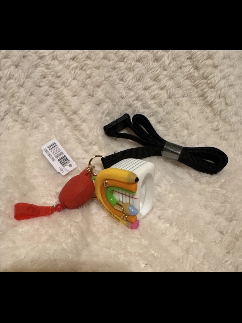 Bath & Body Works Detachable Striped Lanyard, School Theme Cherry Charm